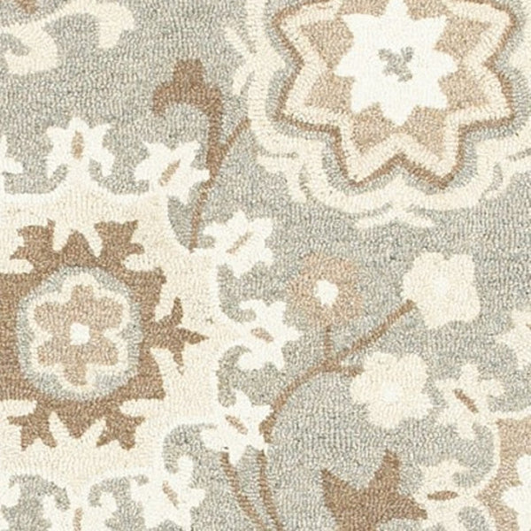 Homeroots 4' Gray Floral Hand-tufted Wool Area Rug - Elegant Design To Elevate Your Living Space Decor 4' X 6' Wool 575551