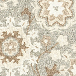 Homeroots 4' Gray Floral Hand-tufted Wool Area Rug - Elegant Design To Elevate Your Living Space Decor 4' X 6' Wool 575551