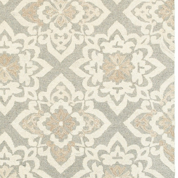 Homeroots 4' Stylish Gray Wool Geometric Hand-tufted Area Rug For Cozy Home Décor And Warmth 4' X 6' Wool 575552