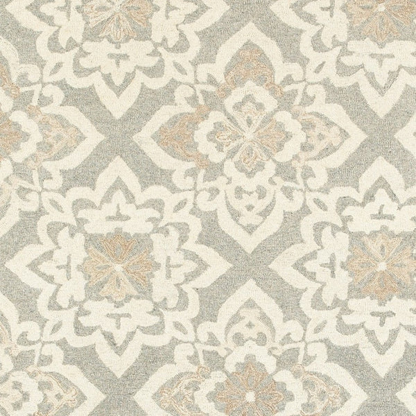 Homeroots 4' Stylish Gray Wool Geometric Hand-tufted Area Rug For Cozy Home Décor And Warmth 4' X 6' Wool 575552