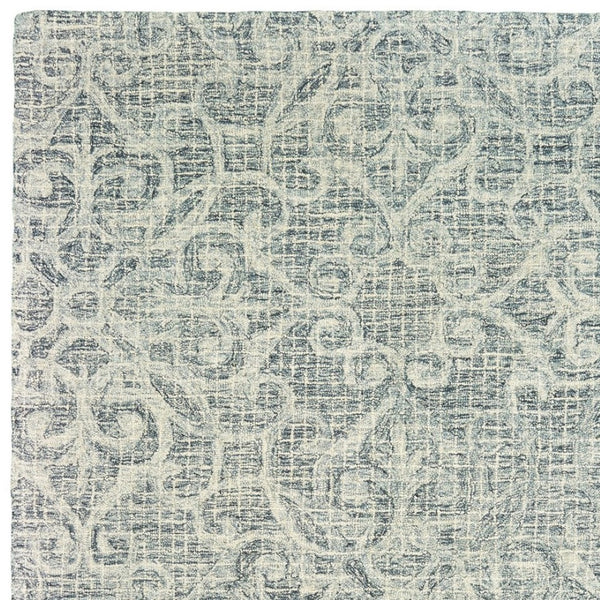 HomeRoots 5' Modern Gray and Ivory Wool Geometric Hand-Tufted Area Rug for Stylish Home Decor and Comfort 5' X 8' 575556