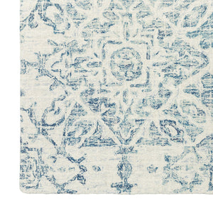 Homeroots 5' Geometric Blue Wool Hand-tufted Area Rug – Stylish Rectangular Design For Modern Home Decor 5' X 8' Wool 575557