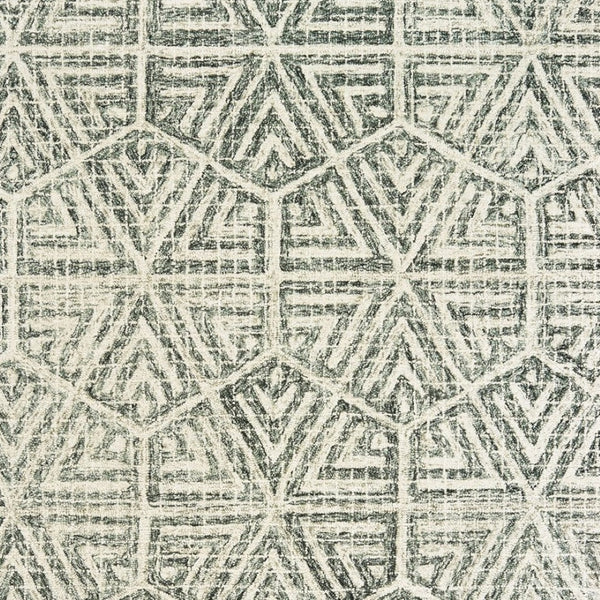 Homeroots 5' Elegant Gray And Ivory Geometric Hand-tufted Wool Area Rug For Stylish Home Décor Enhancement 5' X 8' Wool 575558