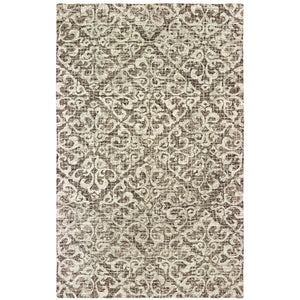 Homeroots 5' Brown Floral Wool Hand Tufted Area Rug – Elevate Your Space With Style And Sophistication 5' X 8' Wool 575560