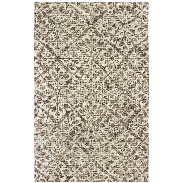 Homeroots 5' Brown Floral Wool Hand Tufted Area Rug – Elevate Your Space With Style And Sophistication 5' X 8' Wool 575560