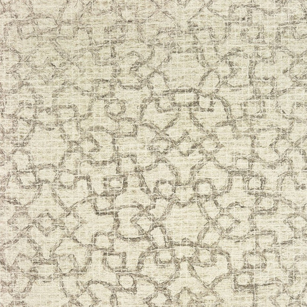 HomeRoots 5' Hand-Tufted Wool Area Rug in Tan and Ivory - Elegant Geometric Design for Any Living Space 5' X 8' 575561