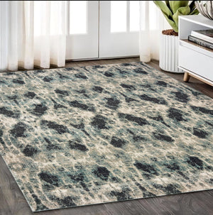 Homeroots 4' Enhance Your Space With A Stylish Gray Abstract Area Rug – Stain Resistant & Soft Texture! 5' X 8' Polypropylene 575562