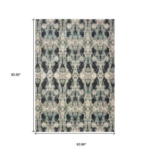 Homeroots 4' Enhance Your Space With A Stylish Gray Abstract Area Rug – Stain Resistant & Soft Texture! 5' X 8' Polypropylene 575562