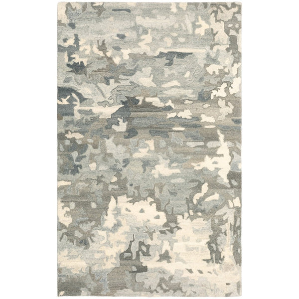 HomeRoots 4' Gray Wool Abstract Hand-Tufted Area Rug - Durable, Modern Style for Compact Spaces and Comfort 4' X 6' 575563