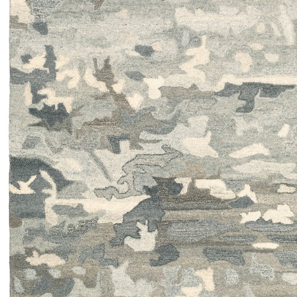 Homeroots 4' Elevate Your Home With A Soft Gray Wool Abstract Hand Tufted Area Rug For Timeless Style 4' X 6' Wool 575563