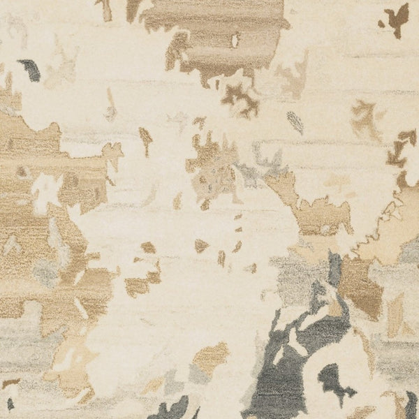 Homeroots 4' Enhance Your Living Space With A Beige And Charcoal Abstract Hand-tufted Wool Area Rug 4' X 6' Wool 575566