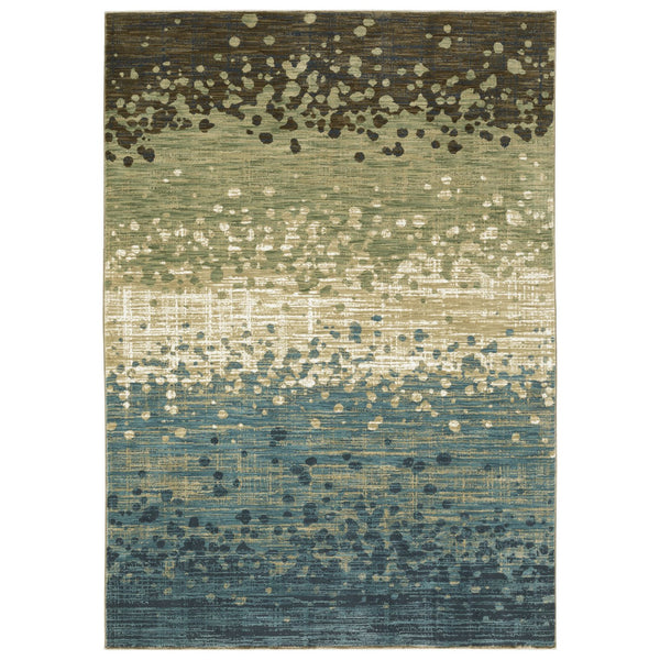 Homeroots 3' Blue Abstract Area Rug - Stain Resistant, Stylish Design For Kids And Pets, Perfect For Any Room 5' X 8' Polypropylene,Polyester 575579
