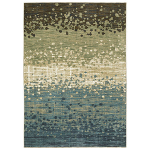 Homeroots 3' Blue Abstract Area Rug - Stain Resistant, Stylish Design For Kids And Pets, Perfect For Any Room 5' X 8' Polypropylene,Polyester 575579