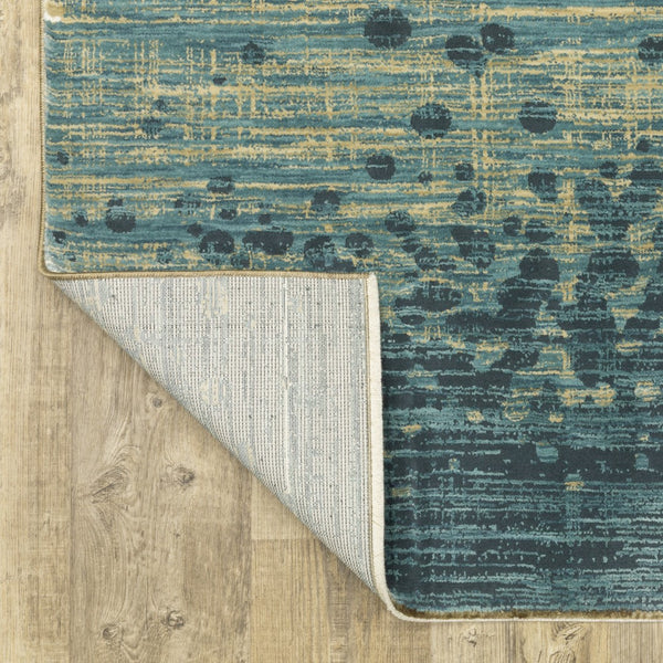 Homeroots 3' Blue Abstract Area Rug - Stain Resistant, Stylish Design For Kids And Pets, Perfect For Any Room 5' X 8' Polypropylene,Polyester 575579