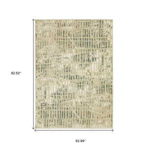 Homeroots 3' Beige Geometric Area Rug - Stylish, Stain Resistant Design For Kid And Pet-friendly Spaces 5' X 8' Polypropylene,Polyester 575583