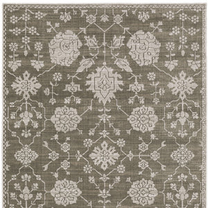 Homeroots 4' Gray Oriental Area Rug - Stylish, Stain-resistant Design For Cozy Spaces And Modern Decor 7' X 10' Polyester 575584