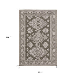 Homeroots 10' Blue Medallion Area Rug - Stylish, Stain-resistant Design For Living Spaces And Kids' Rooms 7' X 10' Polyester 575586