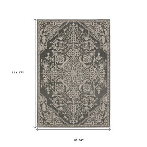 Homeroots 10' Elegant Power Loom Oriental Area Rug In Blue - Stain Resistant, Perfect For Kids And Pets! 7' X 10' Polyester 575588