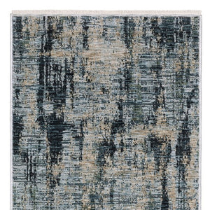 Homeroots 5' Beige Abstract Area Rug With Fringe – Stylish, Stain-resistant Design For Home Décor & Comfort 8' Runner Polyester 575592