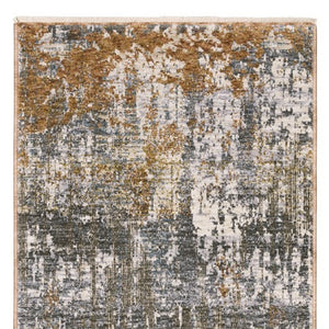 Homeroots 3' Gray Abstract Area Rug With Fringe - Stain Resistant Design For Stylish Home Décor And Comfort 8' Runner Polyester 575595