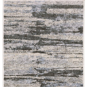 Homeroots 3' Gray Abstract Power Loom Area Rug With Fringe - Stylish, Stain-resistant Design For Any Decor 8' Runner Polyester 575597