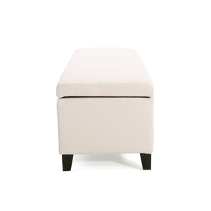 English Elm Christopher Knight Home® - GLOUSTER Storage Ottoman V2 – Tufted Contemporary Bench with Glossy Lid, Ample Hidden Storage, 51.25" L 74850.00BWHI