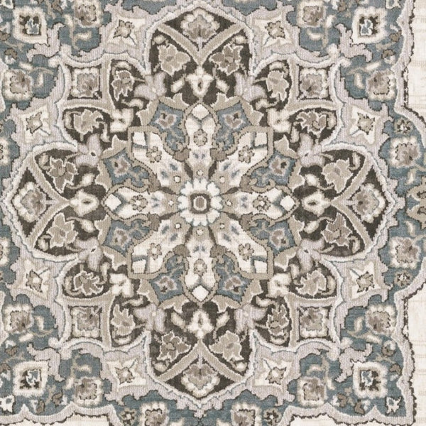 Homeroots 10' Elegant Brown Medallion Area Rug – Stain Resistant, Perfect For Homes With Kids And Pets 7' X 10' Polyester 575601