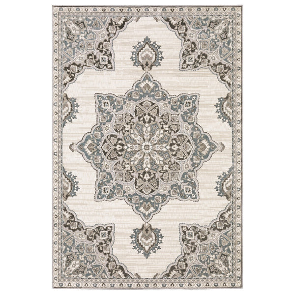 Homeroots 10' Elegant Brown Medallion Area Rug – Stain Resistant, Perfect For Homes With Kids And Pets 7' X 10' Polyester 575601