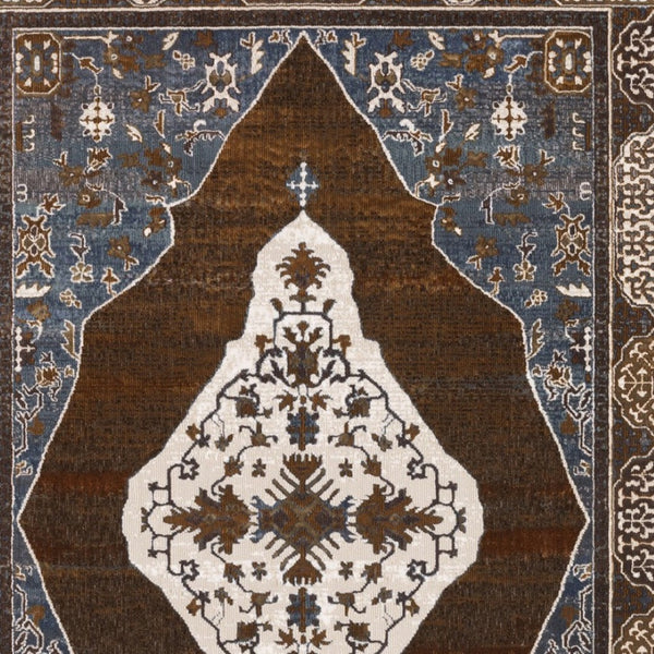 Homeroots 4' Gray Medallion Area Rug – Stain-resistant, Soft Texture, Perfect For Kids & Pets, Stylish Decor 7' X 10' Polyester 575602