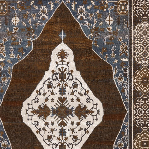 Homeroots 4' Gray Medallion Area Rug – Stain-resistant, Soft Texture, Perfect For Kids & Pets, Stylish Decor 7' X 10' Polyester 575602