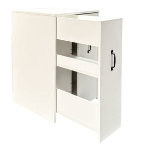English Elm 3 Tier Rolling Bookcase with Pull Out Drawers Dustproof Door for Home Office Use W331P377340