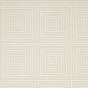 Homeroots 3' Stylish Ivory Geometric Power Loom Area Rug - Perfect For Homes With Kids And Pets, Stain Resistant 7' X 10' Polypropylene,Polyester 575607