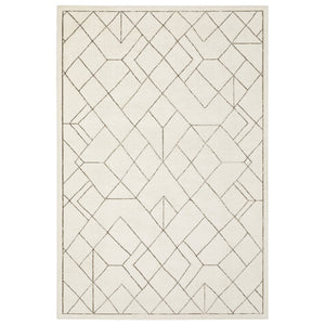 HomeRoots 3' Ivory and Taupe Geometric Area Rug - Soft, Durable, and Versatile for Modern or Traditional Spaces 7' X 10' 575609