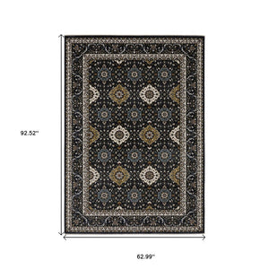 HomeRoots 5' Red Medallion Area Rug with Fringe - Elegant, Stain-Resistant Design for Stylish Living Spaces! 5' X 8' 575619