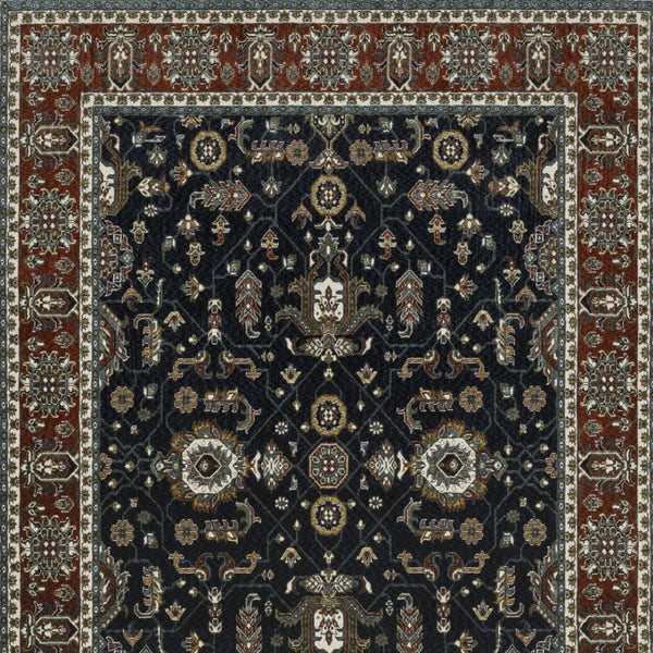 Homeroots 10' Red Oriental Area Rug With Fringe - Stain Resistant, Stylish Design For Living Spaces & Pets 5' X 8' Polyester 575620