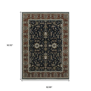 Homeroots 10' Red Oriental Area Rug With Fringe - Stain Resistant, Stylish Design For Living Spaces & Pets 5' X 8' Polyester 575620