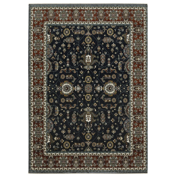 HomeRoots 10' Red Oriental Area Rug - Classic Elegance with Durable, Stain-Resistant Design for Homes 5' X 8' 575620