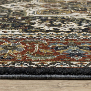 Homeroots 10' Red Medallion Power Loom Area Rug With Fringe - Stain Resistant, Stylish Design For Home Decor 5' X 8' Polyester 575621