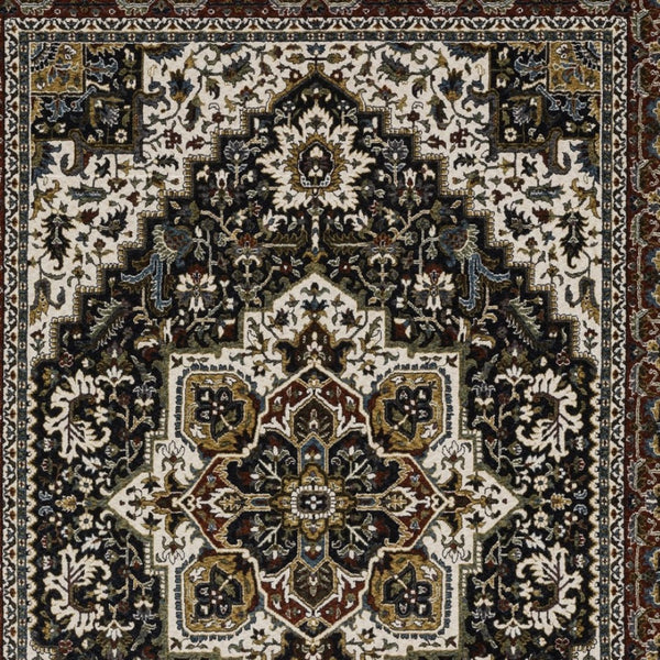 Homeroots 10' Red Medallion Power Loom Area Rug With Fringe - Stain Resistant, Stylish Design For Home Decor 5' X 8' Polyester 575621