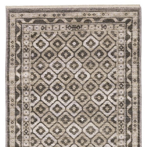 Homeroots 3' Gray Diamond Area Rug With Fringe - Stylish Stain-resistant Design For Home Décor & Comfort 8' Runner Polyester 575624