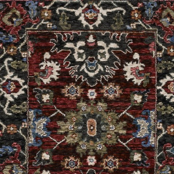 Homeroots 5' Artful Ivory Oriental Area Rug With Fringe - Stain Resistant, Stylish Design For Any Room 8' Runner Polyester 575633