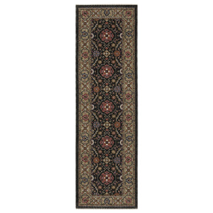 Homeroots 5' Blue Oriental Area Rug With Fringe - Stylish, Stain-resistant Design For Kids & Pets' Spaces 8' Runner Polyester 575637
