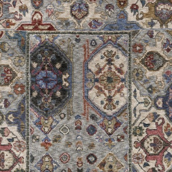 Homeroots 5' Blue Oriental Area Rug With Stylish Fringe - Stain Resistant, Perfect For Homes With Kids & Pets! 8' Runner Polyester 575639