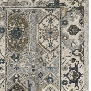 Homeroots 5' Blue Oriental Area Rug With Stylish Fringe - Stain Resistant, Perfect For Homes With Kids & Pets! 8' Runner Polyester 575640