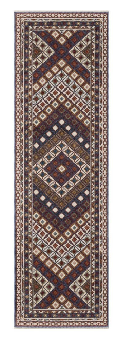 Homeroots 5' Elegant Ivory And Red Diamond Area Rug With Fringe - Stain Resistant, Perfect For Cozy Spaces 8' Runner Polyester 575641