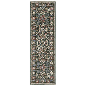 HomeRoots 5' Floral Area Rug in Green and Pink with Fringed Edges – Elegant, Stain-Resistant Home Accent 8' Runner 575642