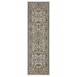 HomeRoots 5' Floral Area Rug in Green and Pink with Fringed Edges – Elegant, Stain-Resistant Home Accent 8' Runner 575643