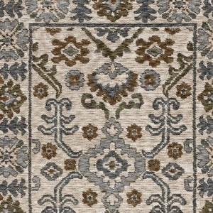 Homeroots 5' Floral Green Area Rug With Fringe - Stylish, Stain-resistant Design For Kid & Pet-friendly Homes 8' Runner Polyester 575643