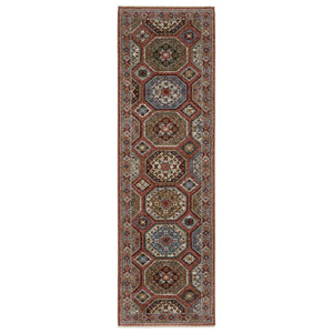 HomeRoots 5' Pink and Red Medallion Area Rug with Fringe - Bohemian Style, Durable, Soft, Stain Resistant Design 8' Runner 575646