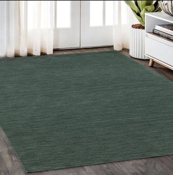 Homeroots 5' Teal Wool Hand Tufted Area Rug - Elevate Your Space With Style, Warmth, And Versatility Today! 5' X 8' Wool 575647